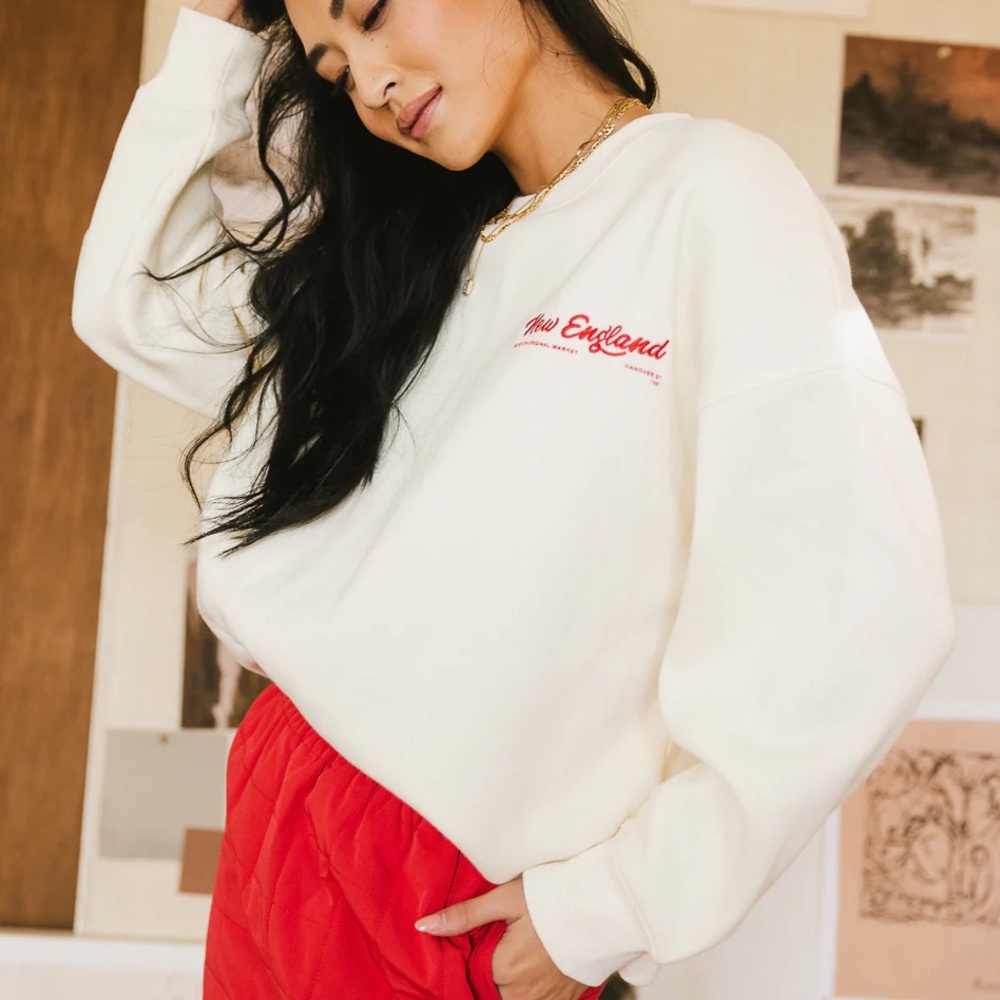 New England Embroidered Sweatshirt